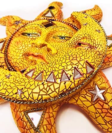 George S. Chen importa polyresin mosaico face solar lua de lua de decoração
