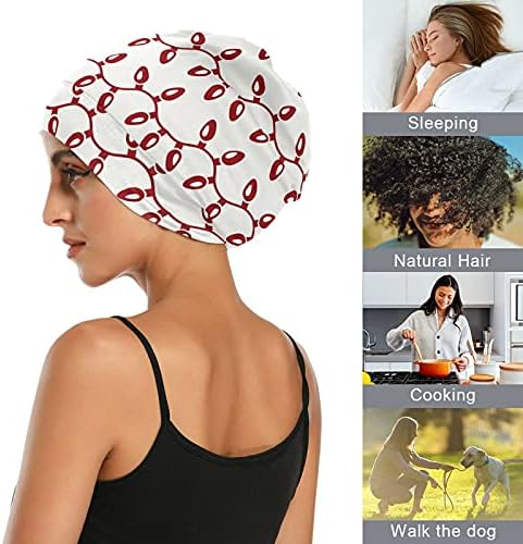 Skull Cap boné de tampa do sono para chapéu de capô para mulheres Bulbo vermelho floral Ano Novo Ano Novo Capéu de Capéu de Capacidade