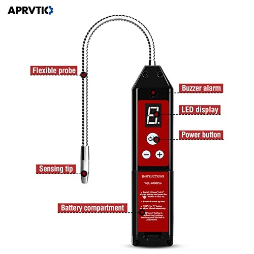 Detector de vazamentos de halogênio com luz LED + escala eletrônica de refrigerante 220 libras com estojo