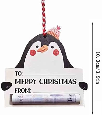 Carteira de Natal pendurada em madeira Decoração de carteira de Natal Férias exclusivas de dinheiro e dinheiro de Natal e