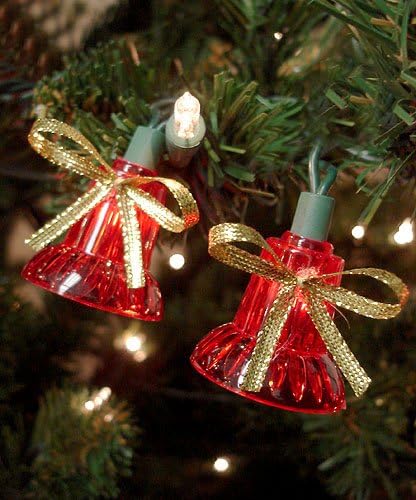 Northlight 40 Red Musical Bell Multifunction Christmas Lights - 13 pés Verde Wire