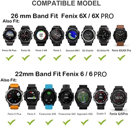 MURVE 26 mm de silicone de 22mm para Garmin Fenix ​​6 6xPro 5x 5 Plus/Forerunner 935 GPS MK1 D2 RELUMENTO RÁPIDO EasyFit