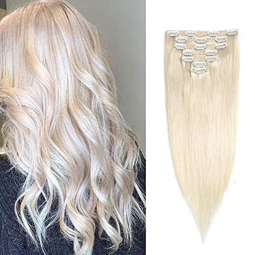 Extensões de trama de cabelo humano de 22 polegadas Pacotes de cabelo Platinum Blonde Color 100g Sew in Remy Silky reta Brasileiro