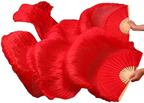 Nimiman Novo 1,8m Made Belly Dance Dancing Silk Bamboo Long fãs véu