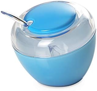 OMADA Design Sugar Bowl 10,56 fl oz, feito de acrílico, ideal para contato com comida, confortável e colorida, com colher incluída,