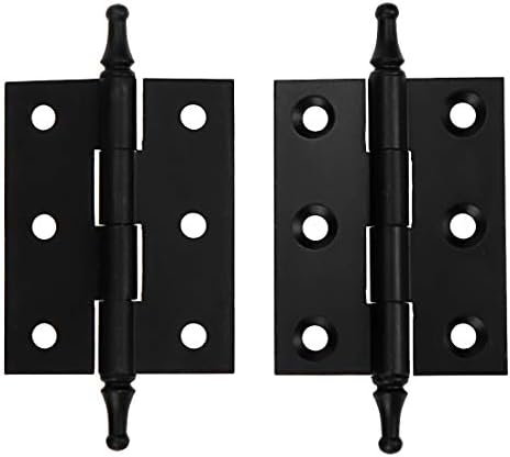 LC Lictop 2 polegadas preto dobradiças de latão pura Crown Hinges Butt para a porta da gaveta da armário de móveis 2pcs