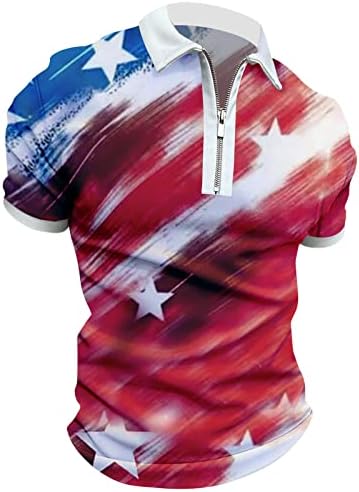 Ruiruilico Men's USA Flag Polo Camisetas