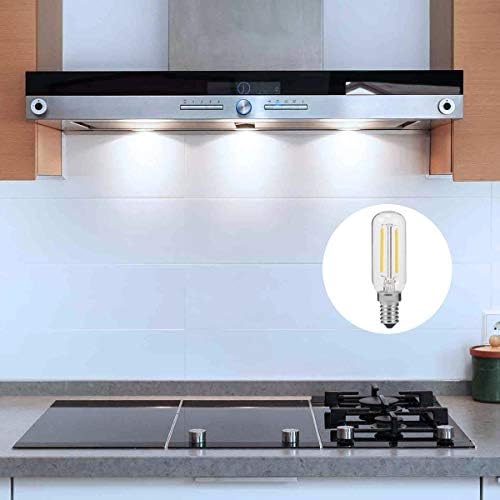 Iluminação LXCOM E12 Lâmpada LED 2W Candelabra Bulbo de 20w Tubular Tubular LED de vidro transparente LED Filamento lustre lâmpadas Lâmpadas 6000k Day Light for Home Light Decorative Bulb, 4 pacote