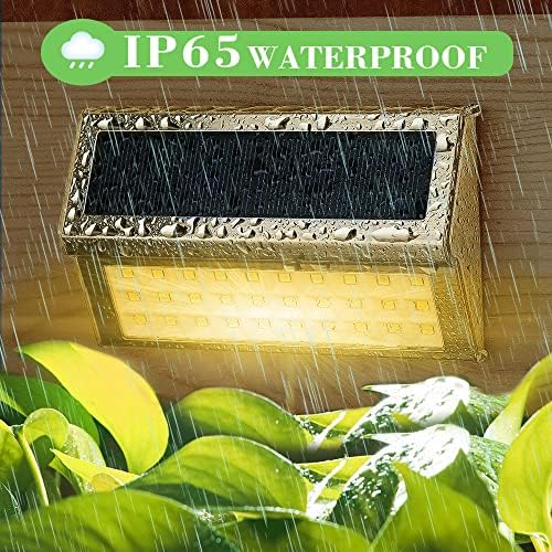 DBF 30 LED LUZES DE PASSO SOLAR LED Outdoor 【6 Pacote branco】 Aço inoxidável Luzes solares brilhantes de deck luminosas solares à prova d'água com luzes solares automáticas para decks Passes de pátio de pátio