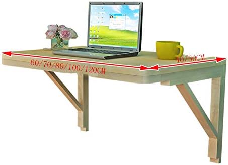PIBM elegante prateleira de parede montada na parede de mesa flutuante laptop stand mesa de madeira sólida cantos redondos simples salva espaço fácil de limpar, 10 tamanhos, a, 80 x 50cm