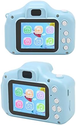 Câmera de Toddler de Emoshayoga, Capacidade azul de 400mAh Pequena câmera digital traseira traseira de 8MP 1080p HD com cartão de