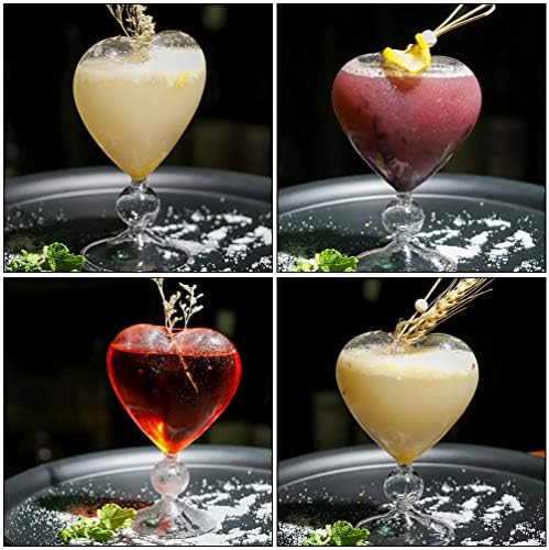 Luxshiny martini copos coração coquetel coquetel glass criativo suco de vidro cálice coquetel coques drinkware bar ferramentas para festas para casamento 2 pcs