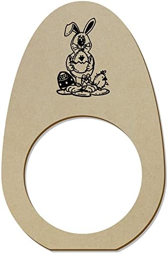 Azeeda 5 x 'Easter Bunny & Chicks' Rings/suportes de guardanapo de madeira