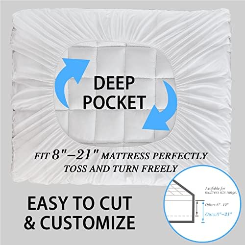 Cymula Twin XL Mattress Topper, travesseiro de colchão extra grosso para o sono para sono profundo, cobertura de protetor de colchão macio com 8 -21 de bolso profundo em preenchimento de neve 3D em preenchimento alternativo
