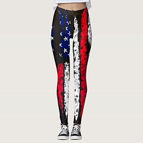 Miashui Leggings shorts para o Dia da Independência das Mulheres para a Americana das Mulheres 4 de julho Pants perneiras