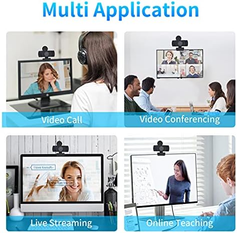Câmera de webcam HD LETAOCITYXCJC 1080P: Web cam com microfone e tripé - webcams de desktop de computador de computador USB - foco automático