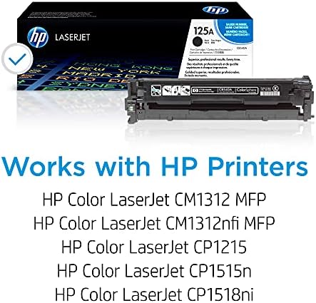 HP 125A Cartucho de toner preto | Funciona com a série HP Color LaserJet CM1312 MFP, HP Color LaserJet CP1215, CP1515, Série CP1518 | CB540A