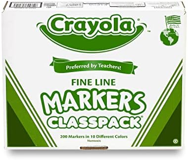 Crayola 240 ct colorido a lápis Classpack, 12 cores variadas com marcadores de linha fina de Crayola 200 ct, 10 pacote de cores variadas