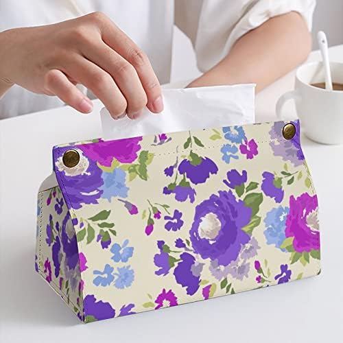 Purple Flowers Tissue Dispenser Dispenser Decor de casa Tampa de guardana