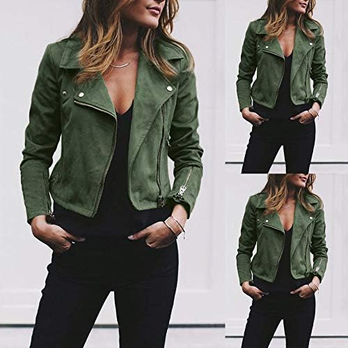 Vezad Zipper Up Bomber Jacket Womens Ladies Retro rebite casual casual Outwear