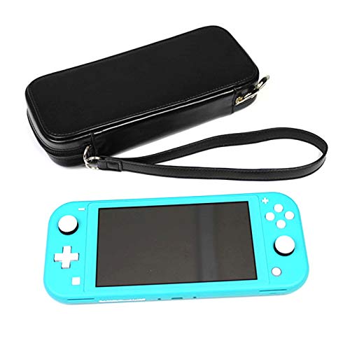 Caixa clássica de transporte preto de couro para Nintendo Switch Lite - [Shopfroof] Saco de capa protetora de casca dura