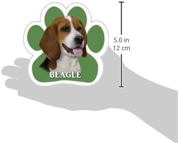Ímã de carro beagle com design exclusivo em forma de pata mede 5,2 por 5,2 polegadas cobertas com brilho UV de alta qualidade