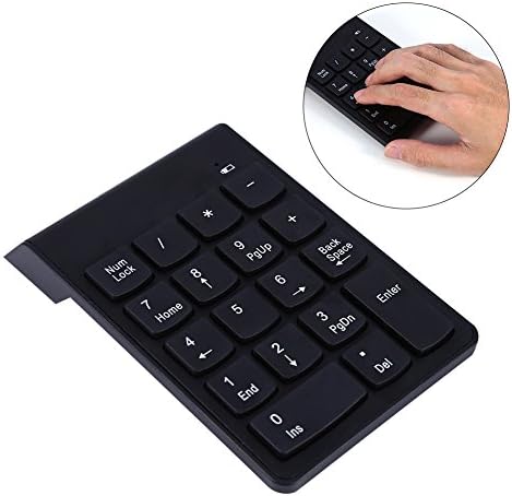 Blocos de números sem fio Ashata, USB Numeric Keypad Mini Pad Pad Numpad 18 Teclado Teclado para entrada de dados para laptop,