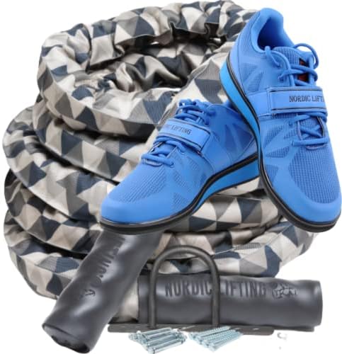 Corda de batalha 1,5 em pacote x 40ft com sapatos Megin Tamanho 11 - azul