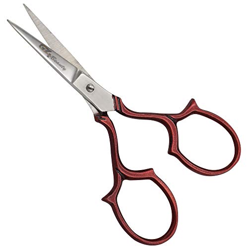 G4 Visão Maroon Eye Brow Cutticle Scissors Manicure Pedicure Hotoroming Unhas pesadas Afiliando a tesoura…