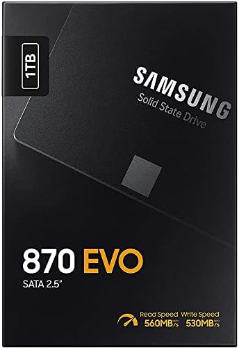 Samsung MZ-77E1T0B/AM 870 EVO SATA Pacote SSD 1TB de 2,5 polegadas com 1 ano CPS Pacote de proteção aprimorada