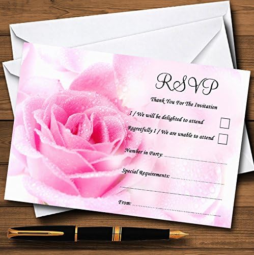 Cartões de RSVP personalizados para rosa rosa pálido pastel pálido