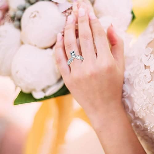Noivado Round Cut Zircões Mulheres anéis de casamento anéis de jóias para mulher full diaml damies anel de anéis femininos