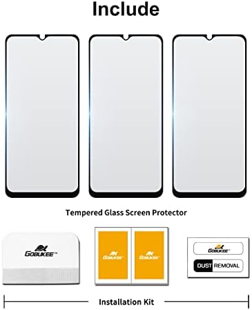 GOBUKEE [3 pacote] para o vidro temperado de Samsung Galaxy A53 5G 2022/A52 4G Protetor de tela [cobertura total adesiva completa] HD Clear, 9H dureza, amigável de casos, fácil de instalar [Impressão digital Desbloquear suporte]