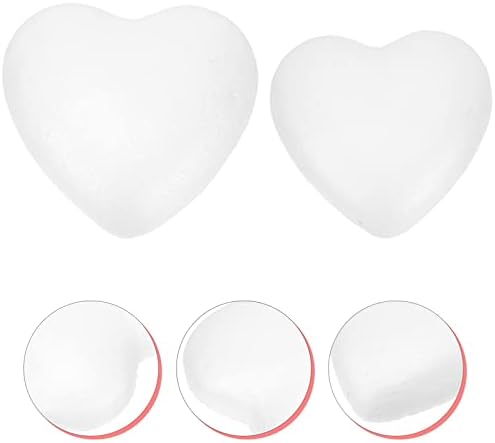 Angoily 2pcs Craft Foam Hearts Ball Ball Heart Heart Heart Polystyrone Foam Ball Ball Fopho