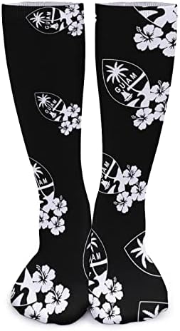 Guma weedkeycat com hibiscus meias grossas novidades engraçadas impressão gráfica casual casual meias de tubo médio