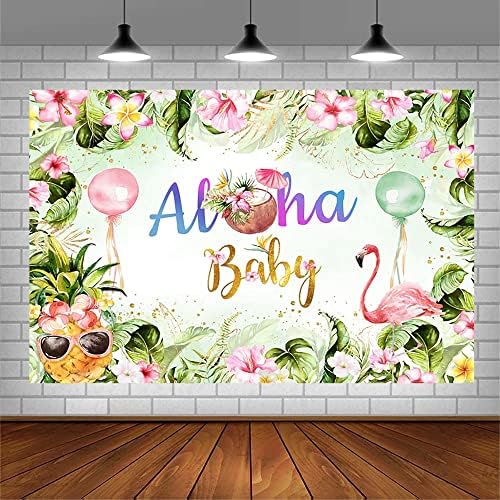 Aibiin 7x5ft aloha chá de bebê pano de bebê verão havaiano oh decorações de festas de bebê