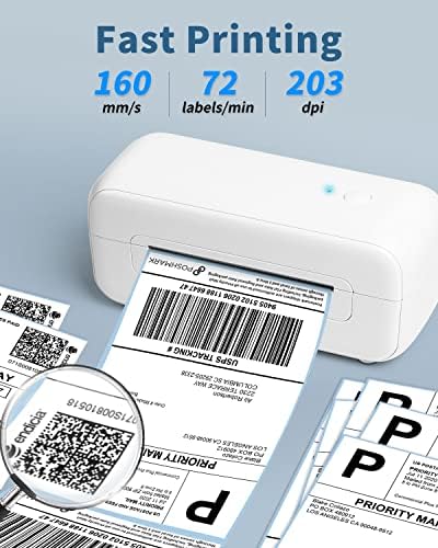 Impressora de etiqueta Phomemo com etiqueta térmica redonda azul - 1,25 x 2,25, 1000 folhas/roll, 1 rolo