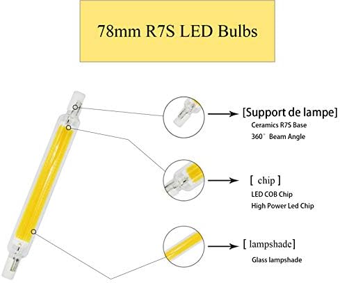 Bulbo de LED de Suomo R7s 78mm 10W 2 Pacote de Bulbos LED de LED de pacote duplo 100w tungstênio halogênio r7s equivalente J-tipo