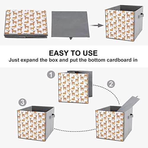 Cubos de caixa de armazenamento de padrões Cubos Organizadores de tecido dobrável com alças de roupas de roupas BOIX BEYS BOTORES BEYS PARA PRETAS CLIOSTEN 10.6