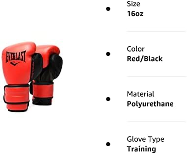 Everlast Powerlock2 Glove de treinamento 16oz vermelho/preto