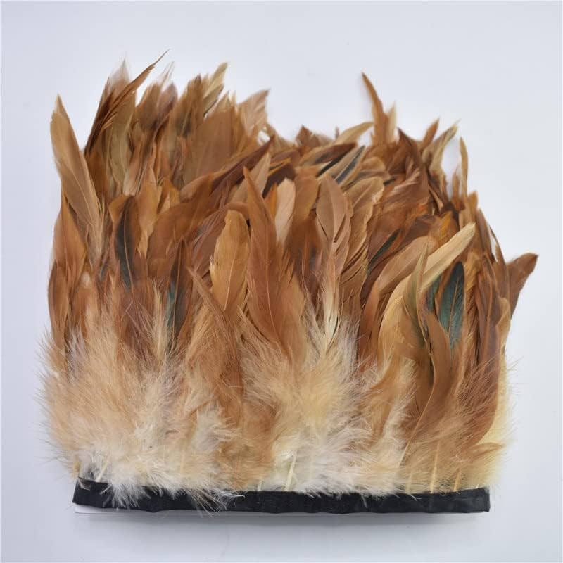 Ttndstore 1yards pheasant galo cauda penas de penas acaba a saia de fita roupas de franja de frango para decoração de casamento plumas-72447