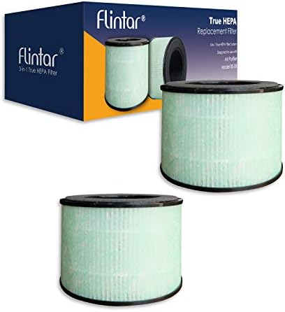 Flintar BS-08 H13 atualizou o verdadeiro filtro de substituição HEPA, compatível com Purificador de ar HEPA Partu BS-08, melhor filtração e redução de odor, 2-Pack
