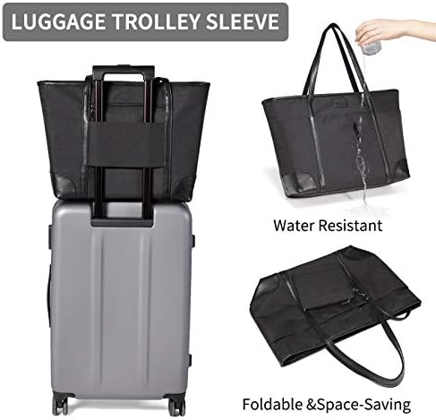 Bolsa de laptop vaschy para mulheres, 15,6-17 polegadas de viagem resistente à água leve, trabalho, sacola de professores W Bagagem