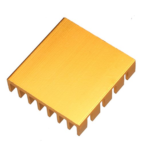 UXCELL® Aluminium Refrigeleer placa de resfriador de resfriamento de resfriamento de resfriamento de ouro 22mmx22mmx6mm 5pcs para LED semicondutores Integrado Dispositivo de circuito integrado