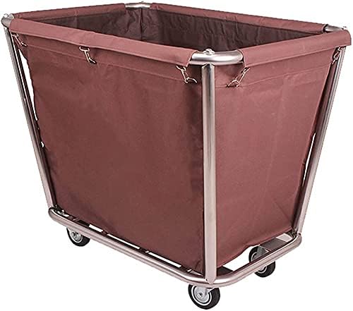 Omoons Movable Trolleys Removable Sacos com cesta de lavanderia Carrinho de serviço pesado sobre rodas Hospital Hospital Dirty Laundry Trolley Reduz de lavanderia Caixa