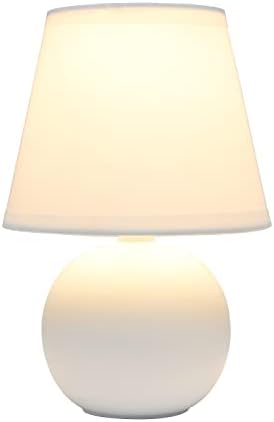 Designs simples lt2008-off Mini Ceramic Globe Table Lamp, Off White