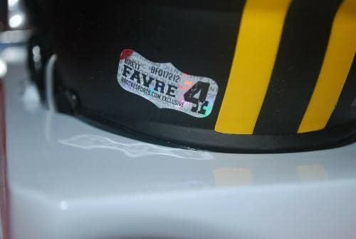 Brett Favre Green Bay Packers assinado Mini capacete Eclipse Radtke Holograma HOF 16 - Mini capacetes autografados da NFL