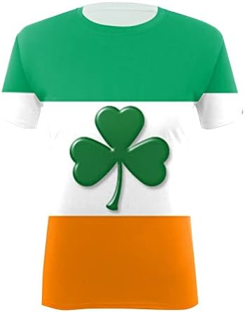 São Patricks Camisa do Dia das Mulheres Irlandês Coração Coração de Manga Curta Tops Plus Tamanho Shamrock Verde Free