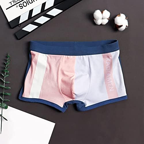 Roupa íntima masculina com bolsa u bulge bolsa bloco colorido bloqueio elástico tronco macio cueca respirável conforto cuecas boxeador