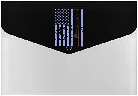 Bandeira de pesca dos EUA, 6-Pocket File Pasta Plástico Importan Document Paper Organizer Rótulos Pastas de acordeão com fechamento de encaixe